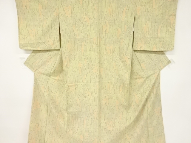 アンティーク　変わり縞模様織出し十日町紬着物